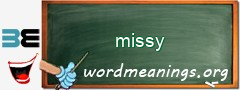 WordMeaning blackboard for missy